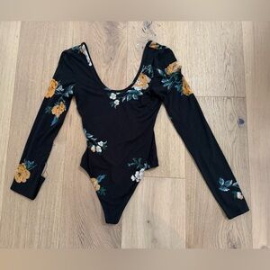 Wilfred Floral Black Long Sleeve Bodysuit